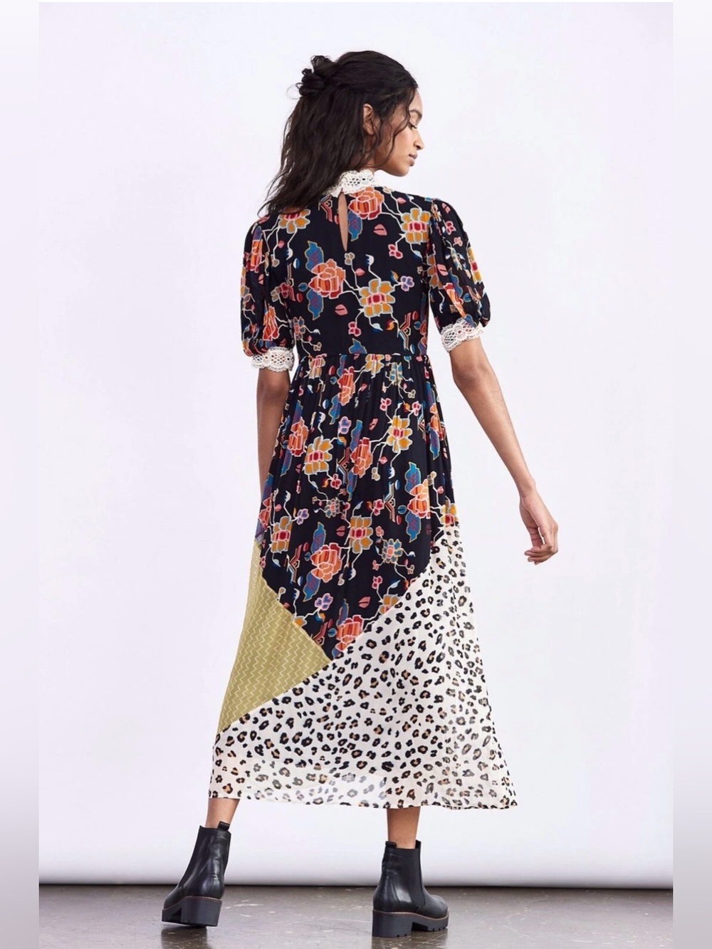 NWOT Verb by Pallavi Singhee Anthropologie Soniya Patchwork Maxi Dress Sz Large - Picture 6 of 13